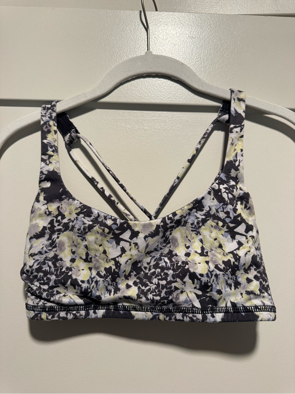 Lululemon patterned sports bra.